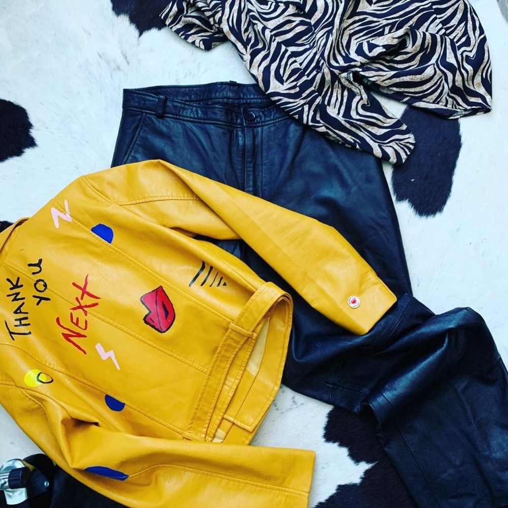 Thank you next handpainted jacket